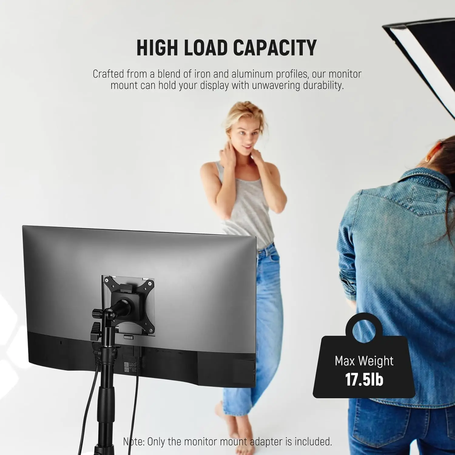 NEEWER Monitor-Mount-Adapter mit Schnellverschluss für VESA-Mount 270 ° Verstellbarer 5/8" C Standlichtständeradapter aus Metall MA010 ﻿ – Detail 5