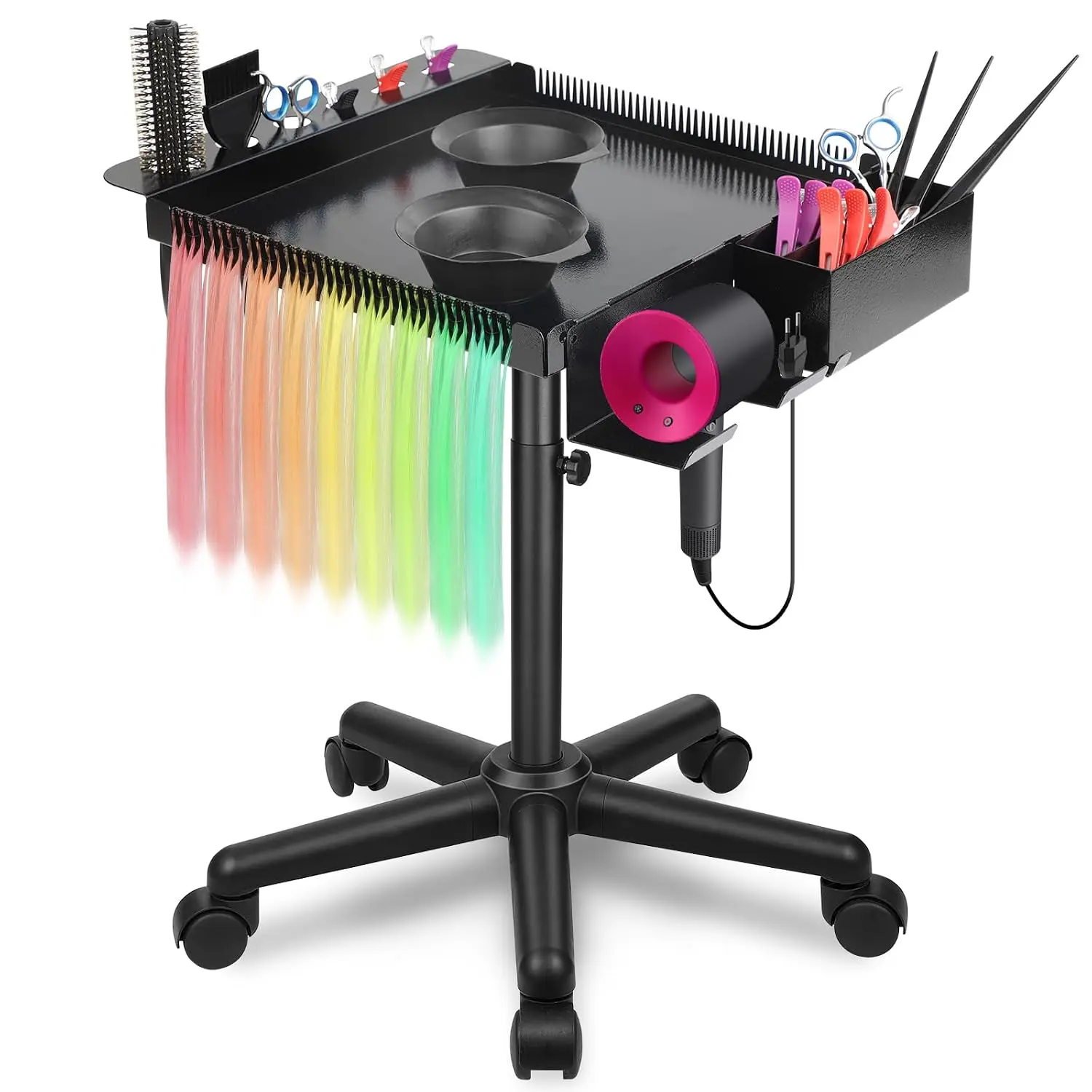 Multi-Function Salon Tray, Salon Rolling Tray cart (with Wheels), Beauty & Hairdressing Tray for Hair Stylist,.Suitable for Tatt