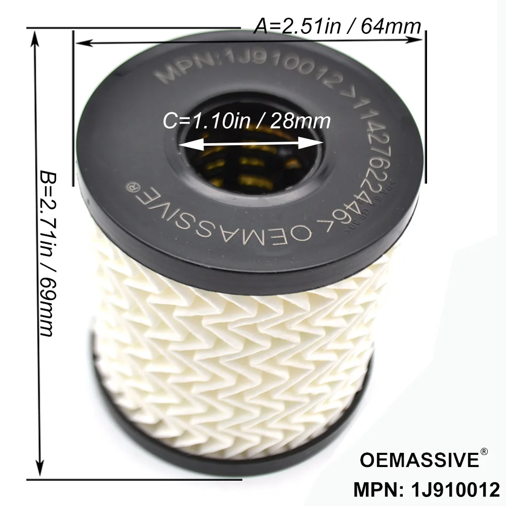 QTY 3, filtry oleju 11427622446 Do Citroen C2 Ford Focus III Mondeo Peugeot 206 308 807 Volvo C70 S40 Land Rover Discovery Sport