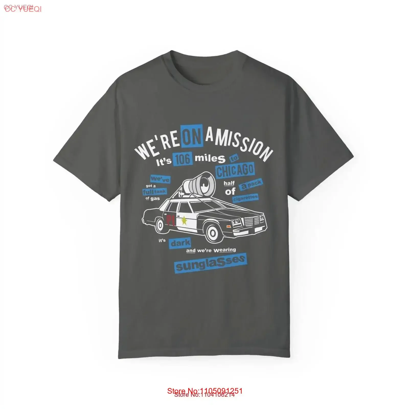 

Blues Brothers On A Mission premium T Shirt Bluesmobile Belushi vintage Washed Versatile Slightly graphic Casual Unisex