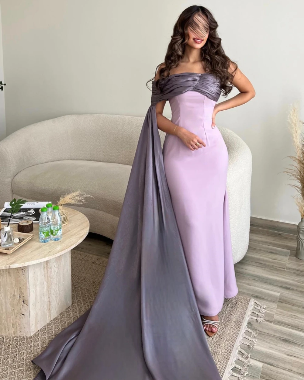 

Jiayigong Sparkle Exquisite Prom Jersey Pleat Homecoming A-line One-shoulder Bespoke Occasion Anke Length