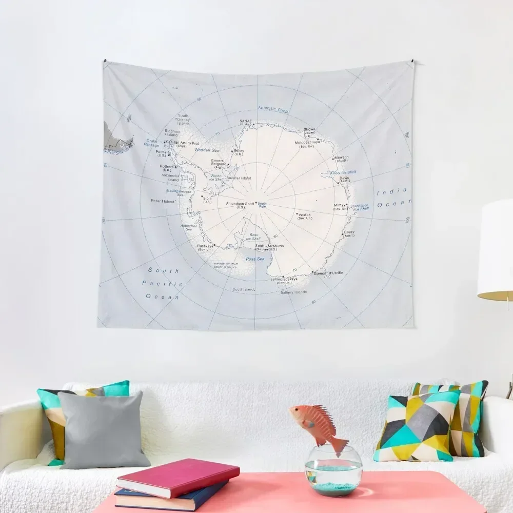 

Map of the Antarctic Region (1982) Tapestry Tapete For The Wall Aesthetic Room Decorations Room Decoration Accessories Tapestry