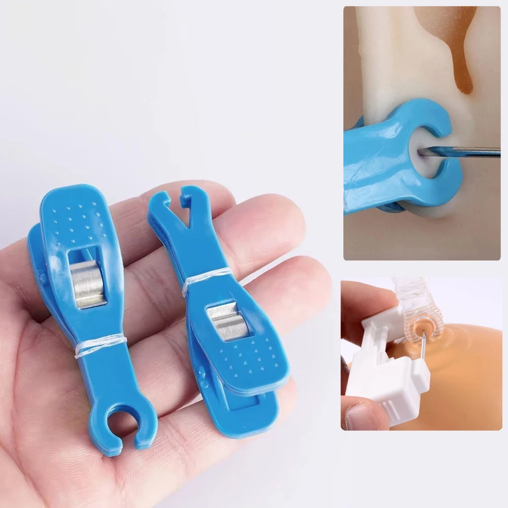 10PCS Disposable Sterile Body Piercing Needles Clamp Ear Lip Navel Nose Round Open Septum Piercing Tools Forceps