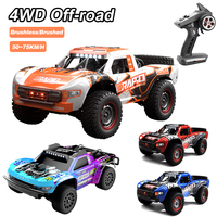 Q130 1:14 4WD RC Car With LED Headlight 50km/h 70KM/H Remote Control Cars High Speed Drift Vehicle Brushed/Brushless Truck Model
