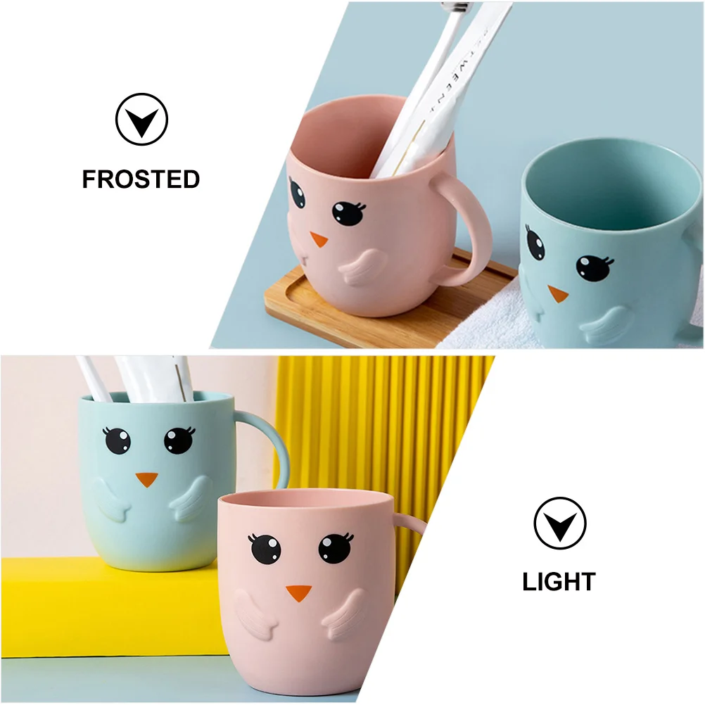 

4 pcs Kids Anti-Drop Cartoon Cups Frosted Toothbrush Holders Simple Wash Cups Multi-Use Water Mouthwash Cup Kitchen Barware Set
