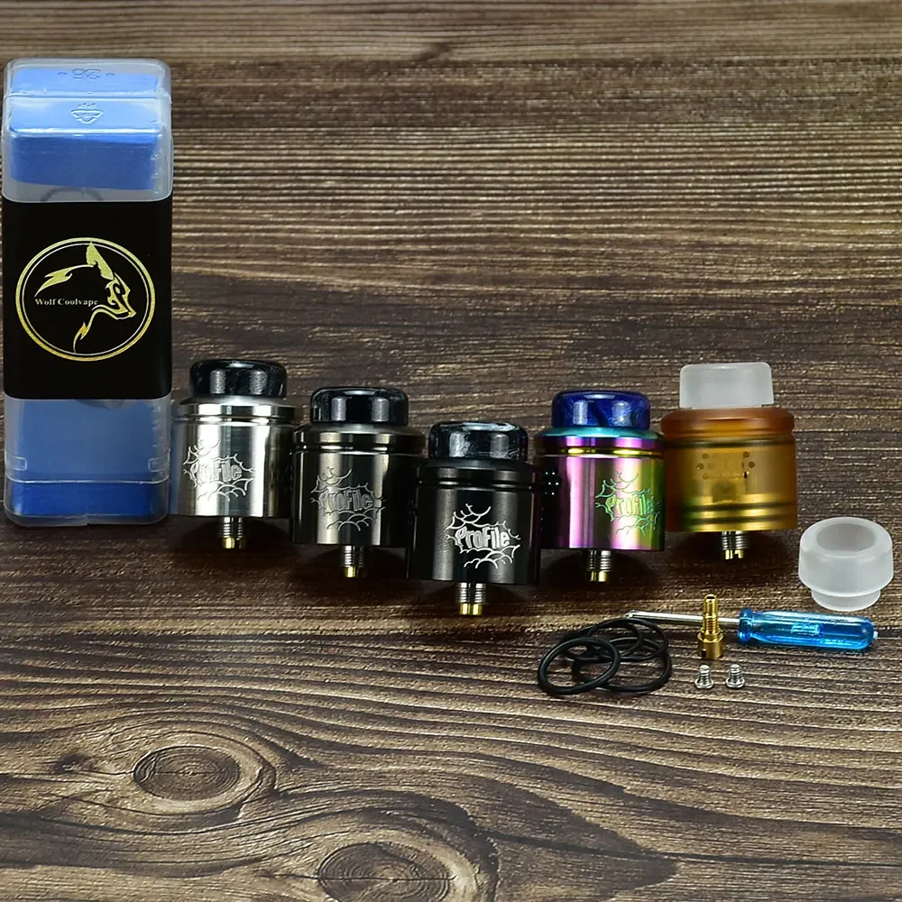 الملف الشخصي RDA 24 مللي متر vape خزان البخاخة السجائر الإلكترونية البخاخة 3I6ss تدفق الهواء خزان قابل لإعادة البناء rda البخاخة مقابل شبكة برو RDA