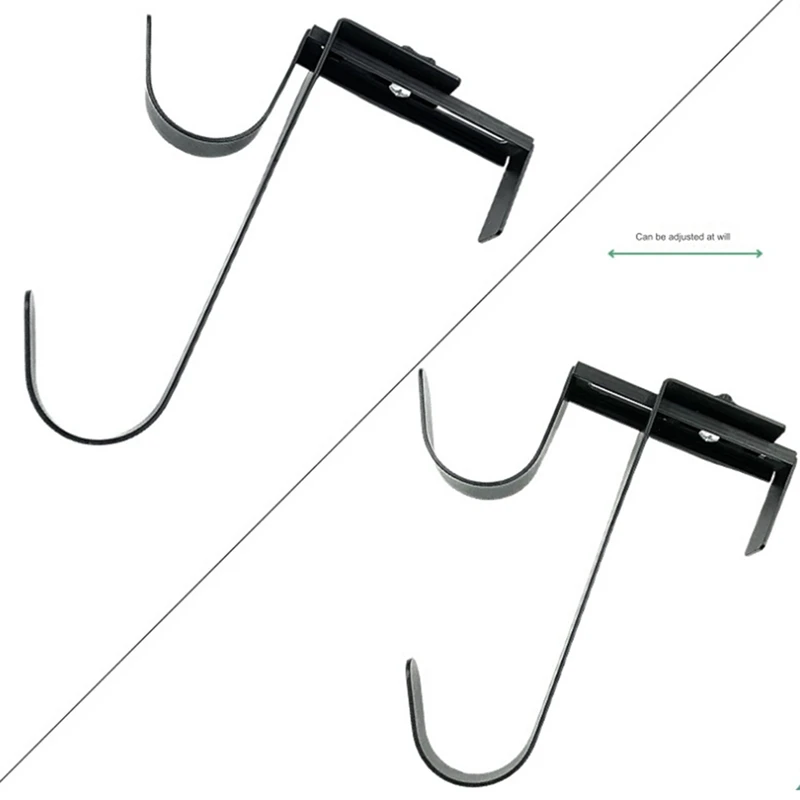 Gancho duplo pool pole hanger, 2pcs, metal, largura ajustável, para jardim, mangueira pendurada ao ar livre, acessórios da cerca