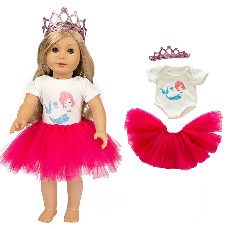 

18 Inch New Born Doll Unicorn Handmade Tutu Dress Set for 43cm Baby Dolls Tutu Dress Doll Coat