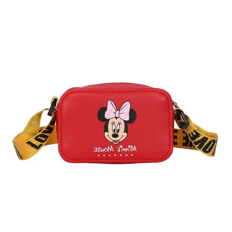 Disney mickey pequeno saco crianças cor sólida de um ombro sacos do bebê meninos novo estilo moda moeda bolsa meninas crossbody saco quadrado