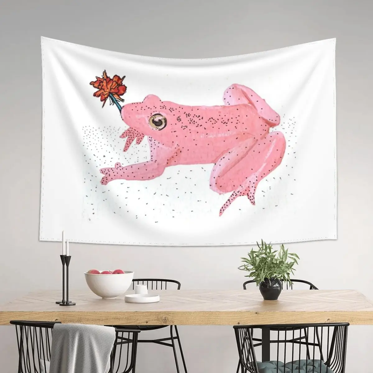 

Pink frog with pink Tapestry Wall Tapestries Decoration Aesthetic Home Decoration Accessories Tapestry