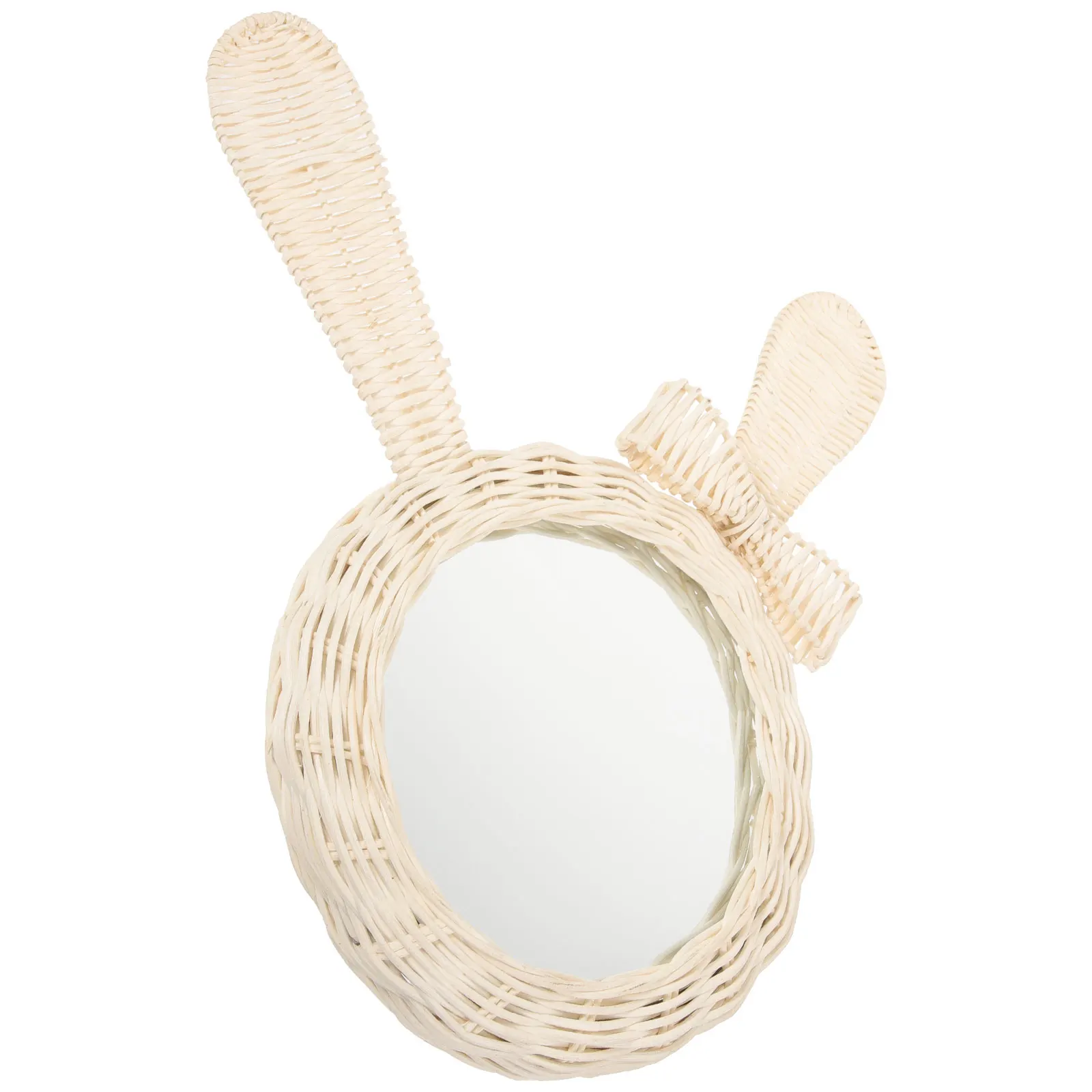 

Rattan Decorative Mirror Bathroom Mirrors Nordic Unique Hanging Wall for Bedroom Woven Wall-mounted