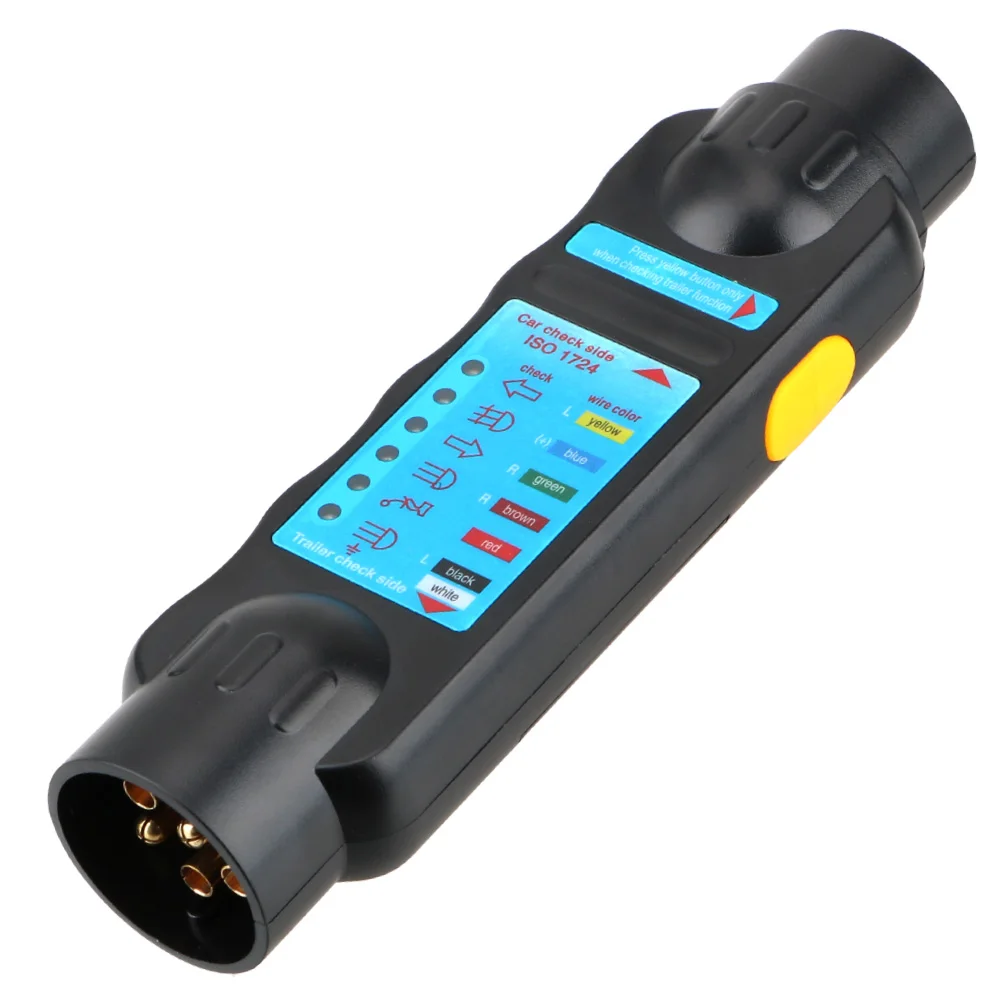 Tester per cablaggio luce auto Strumenti diagnostici per presa di corrente Tester per luce di traino per auto a 7 pin
