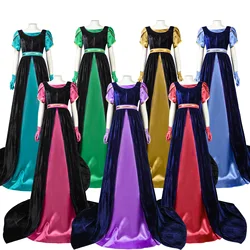 XXXL Regency Tea Party Gown women Cosplay Costume Short Sleeve Vintage Victorian Medieval High Waist Janes Austener Dress