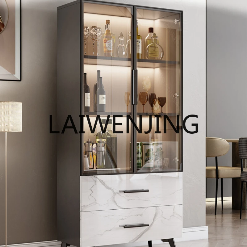 Modern simple wine cabinet dining side light luxury living room TV next to the wall tempered glass kitchen cupboard