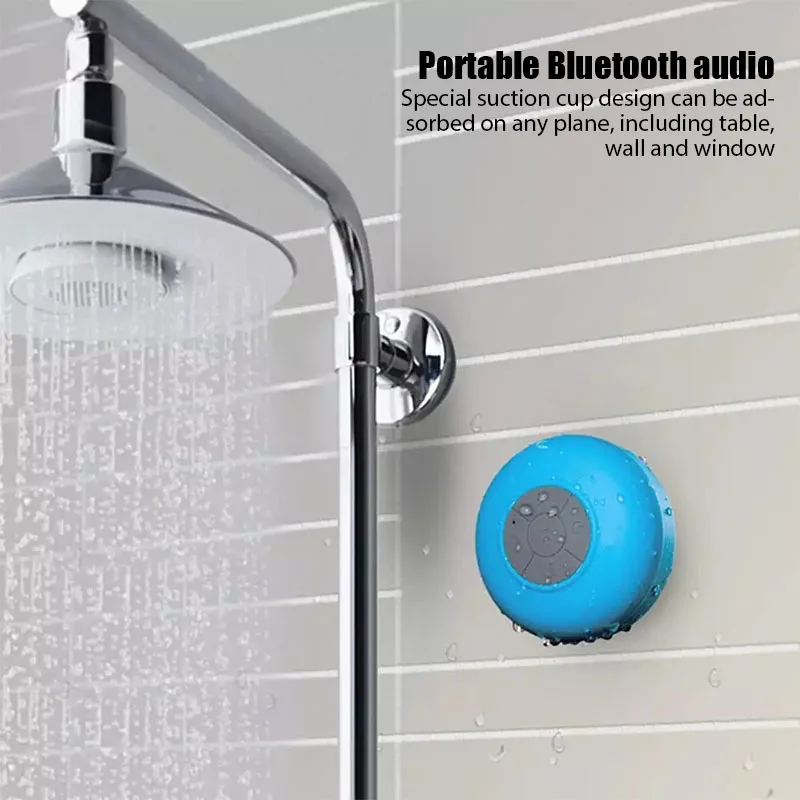 Mini Portable Bluetooth Speaker Wireless Waterproof Shower Bathroom for Phone Soundbar Hand Free Car Loudspeaker Suction Cup