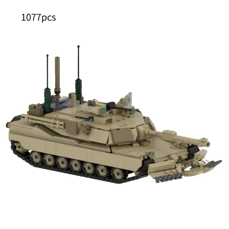 MOC-204750 Abrams Main Battle Tank Building Block Model Military Puzzle Assembling Boy Hobby Collecting Bricks Toy