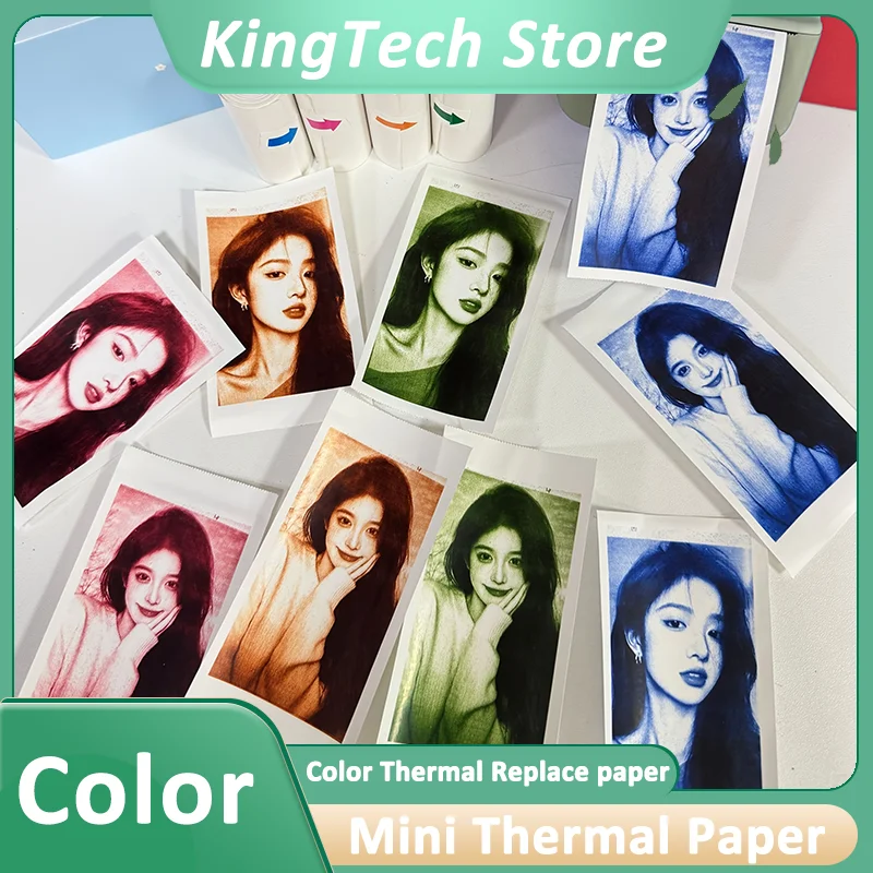 

5 рулонов цветной термобумаги, фотобумага для моментальной печати, четкая печать, совместима с большинством моментальных камер и термопринтеров