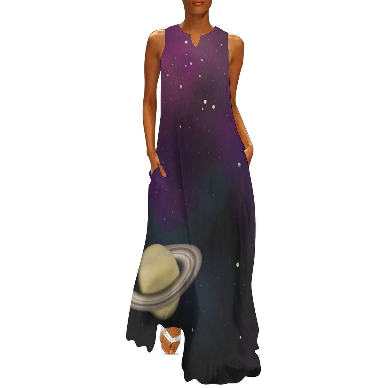 Saturn - Alien Ring Planet and Galaxy Long Dress Women's dresses luxury woman party dress