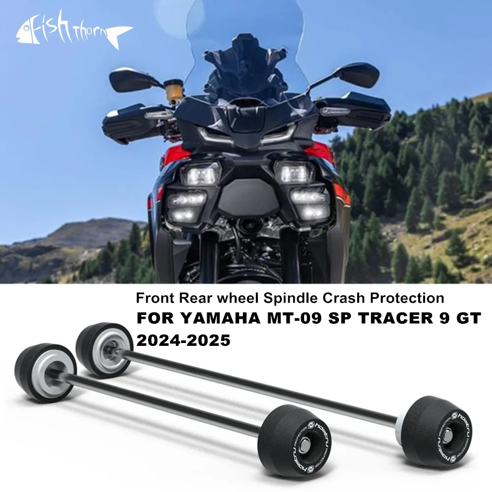 For YAMAHA Tracer 9 GT Tracer 900 MT-09 SP MT09 2024 2025 Motorcycle Front & Rear Axle Fork Crash Sliders Wheel Protection