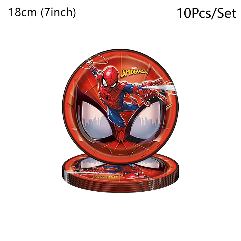 مجموعة أدوات مائدة لحفلات أعياد الميلاد من سبايدر مان، أطباق أكواب، مناديل لتزيين أعياد ميلاد الأطفال للأولاد والبنات
