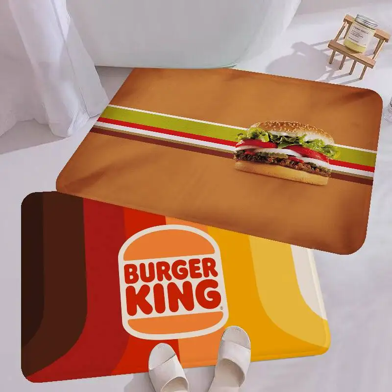 Brand B-Burger K-King Logo Bathroom Mat Kids Room Bedroom Decoration Balcony Anti-Slip Doormat Living Room Welcome Rug