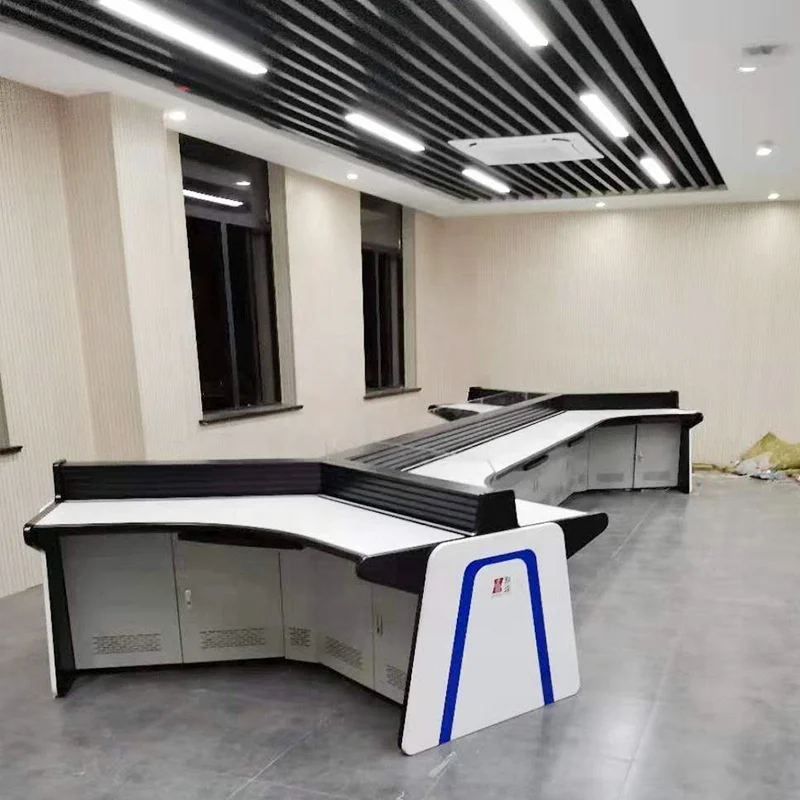 Fireproof Stainless Steel Frame Security Monitoring Center Console Desk Command Center Office Furniture Staff Work Station