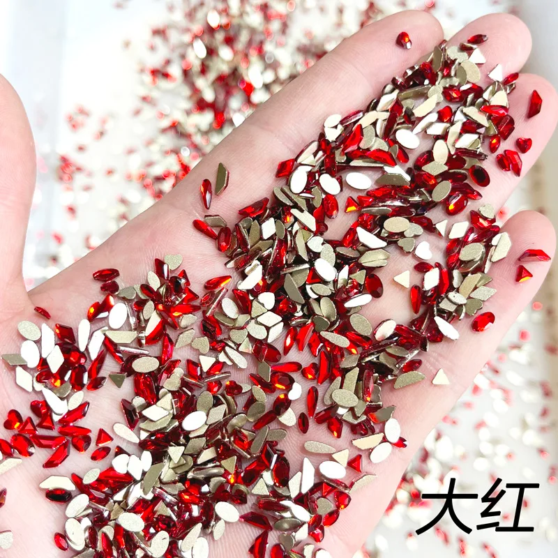 100 pçs aleatório prego strass mini cristal ab prata mix flatback vidro pedras de unhas gemas para unhas 3d diy manicure decorações