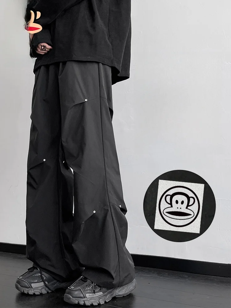 

PaulFrank Loose Fit Straight Leg Pants Spring 2024 New American Sle Paratrooper Casual Trousers for Men Trendy Brand