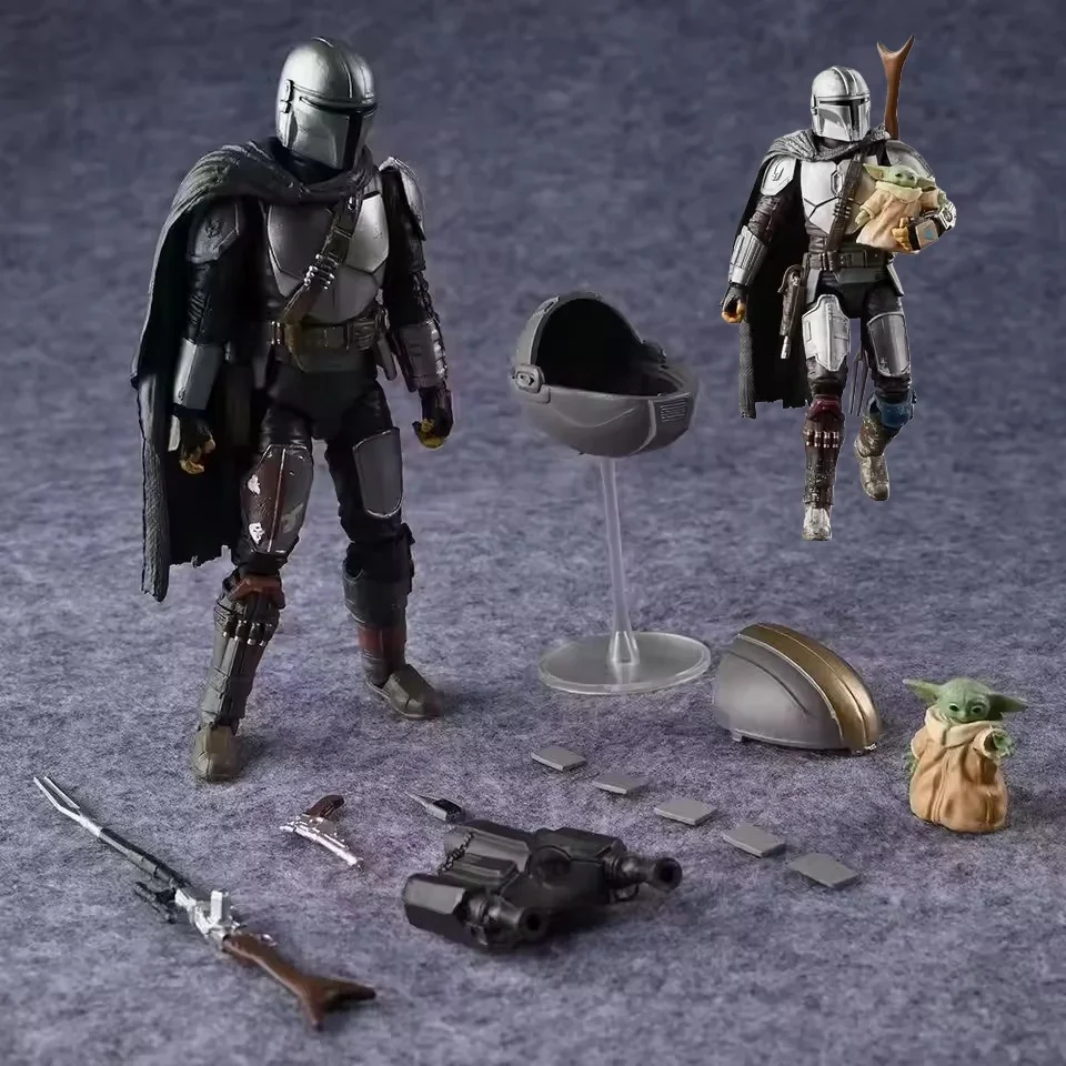 

In stock Star Wars The Black Series Din Djarin The Mandalorian and The Child Baby Yoda Joints Moveable Action Figure Model Toys