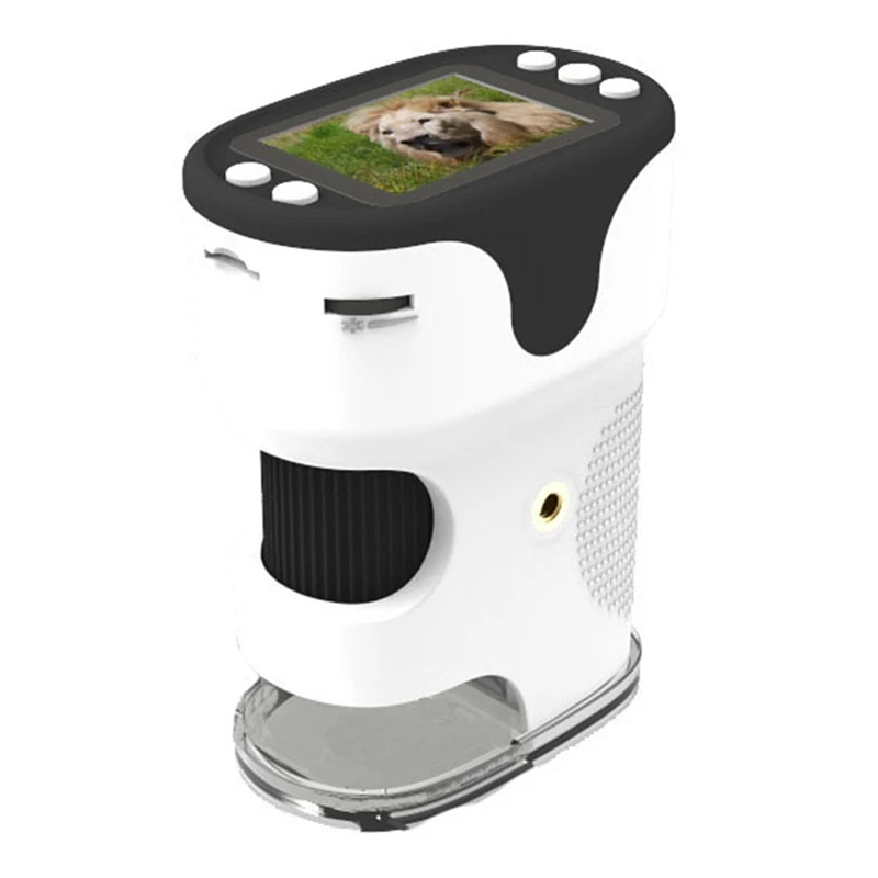 

ABCA-Handheld Microscopes 1000X Kids Microscope Rechargeable Mini Digital Pocket Microscopes Slides Kit Gift