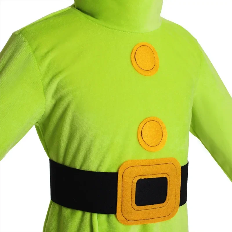 Anime Dopey The Seven Dwarfs Cosplay Costume Children Bodysuit Green Jumpsuit Suit Uniform Halloween Performance Clothes Outfit