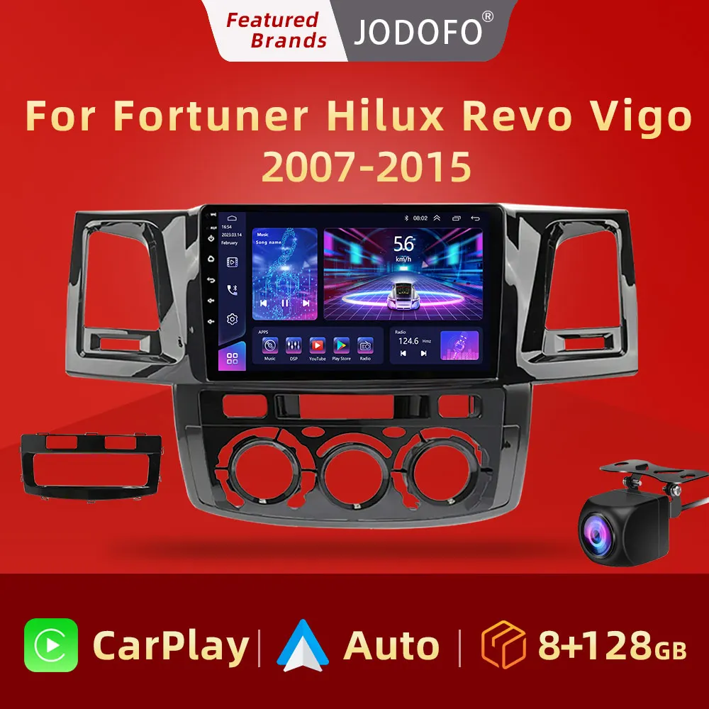 Jodofo Android Auto Radio For Toyota Fortuner HILUX Revo Vigo 2007 -2015 Stereo Car Multimedia Video Player 2din DSP Carplay GPS