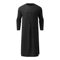 Premium Quality Mens Muslim Clothing Saudi Jubba Kaftan Loose Full Length Thobe Robe Top Comfortable and Stylish