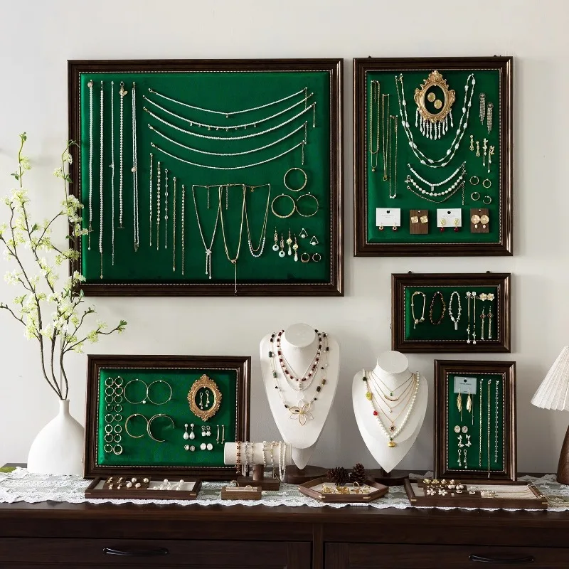 

Portable Jewelry Display Stand Necklace Organizer Storage Jewelry Frame Ring Holder Showcase Bracelets Trinkets Display Shelf