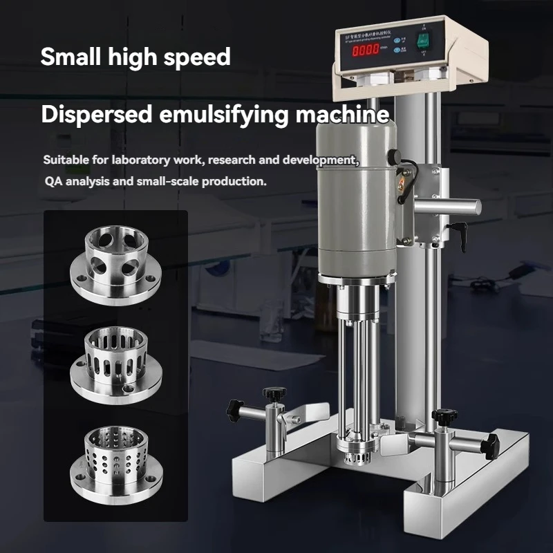 Piccolo omogeneizzatore per miscelazione emulsionante in acciaio inossidabile con sollevamento ad alta velocità e velocità regolabile da 220 V. Miscelatore a dispersione fine
