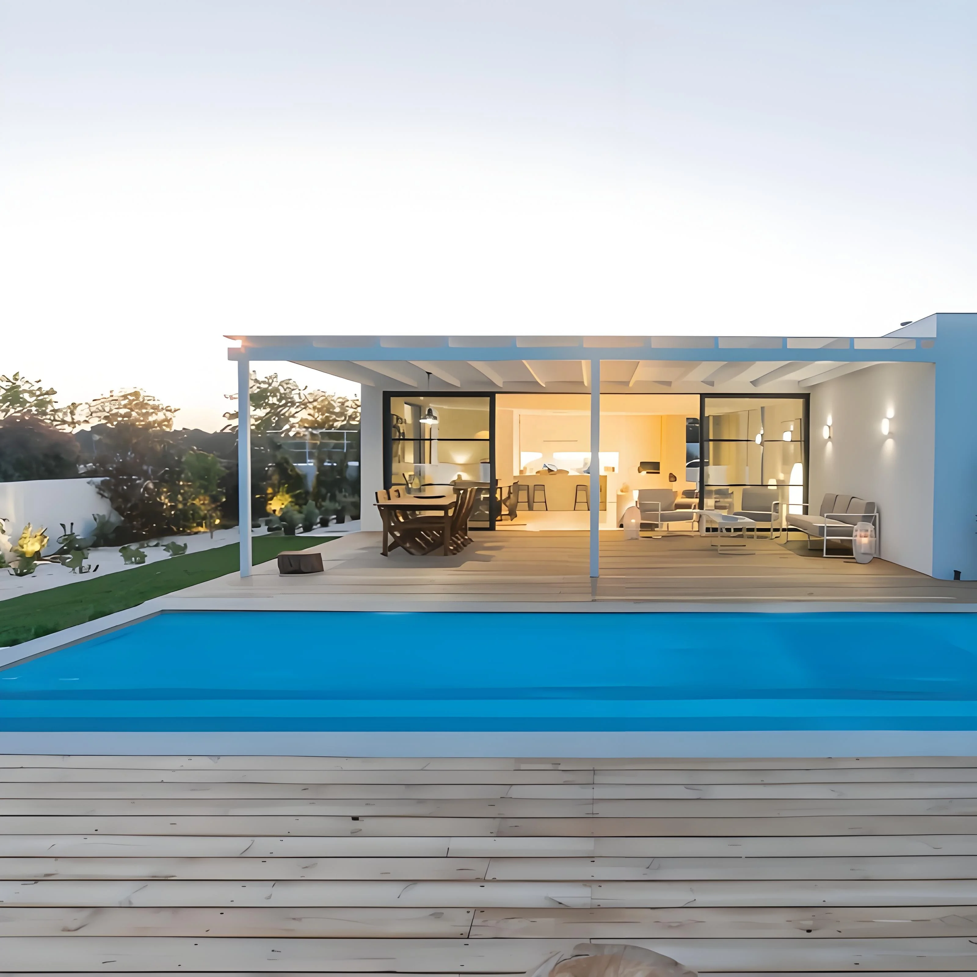 Outdoor Garden Swimming Pool Retractable Roof Pergola Canopy