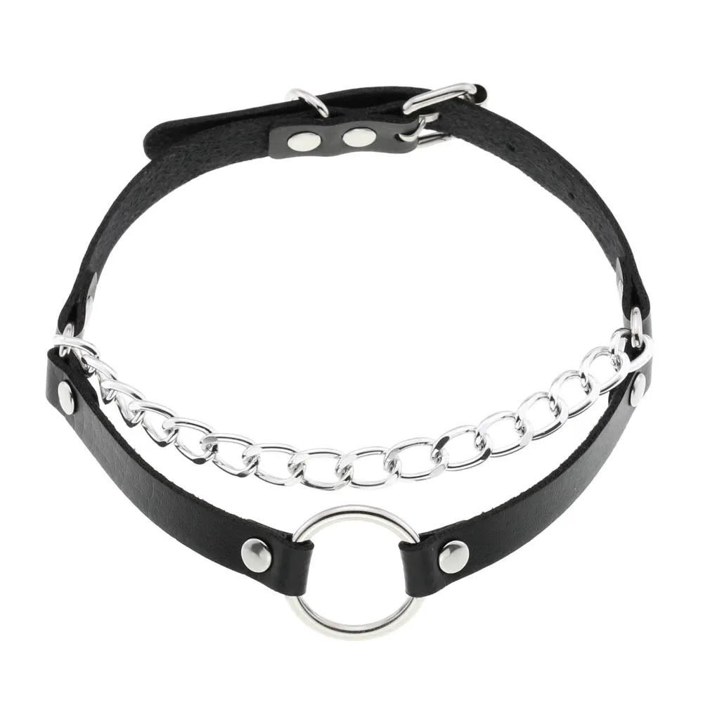 DIEZI Vintage Süße Kühle Hip Hop Niet Halsband Halskette Harajuku Gothic Club Schwarz PU Leder Kragen Drehmomente Halskette Schmuck