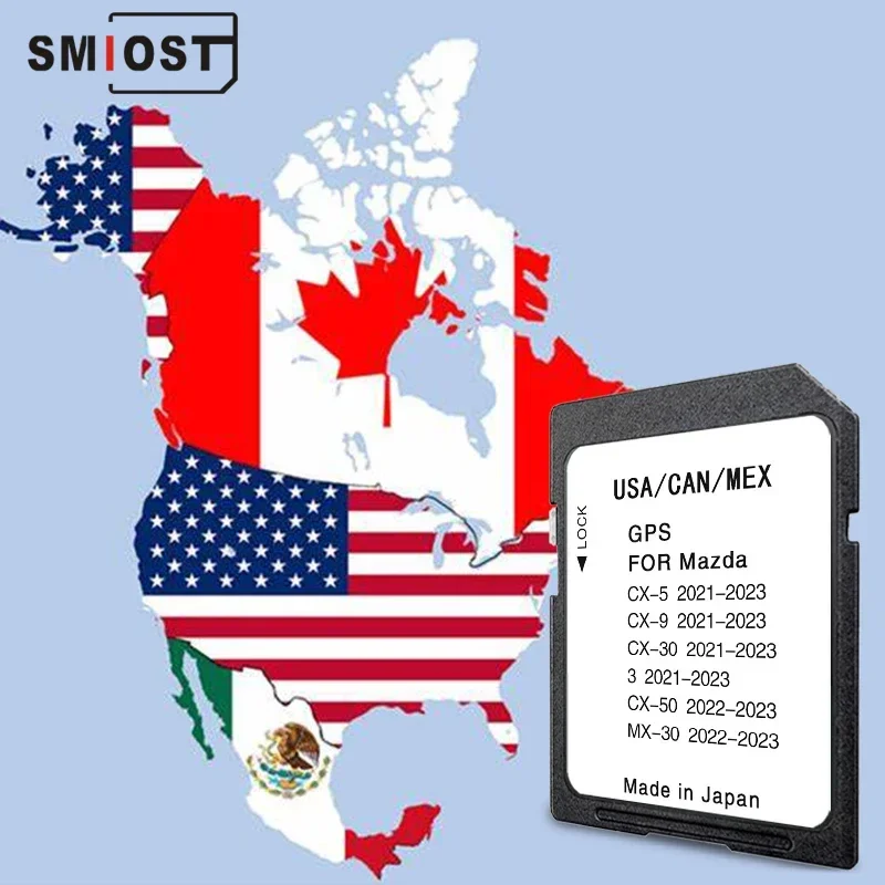 SMIOST USA/CAN/MEX Map SD Card for Mazda 3 CX-5 CX-9 Car Navigation Card 16GB GPS Update Sat Nav Software 2023 Free Shipping OEM