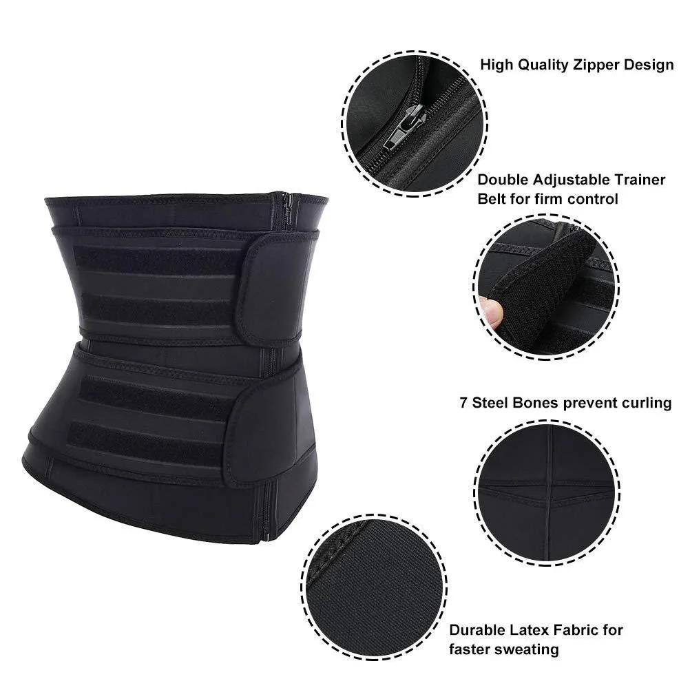 

Double Belt Waist Trainer Women Premium Body Shaper Fitness Breathable Comfortable Slim Figure Size L