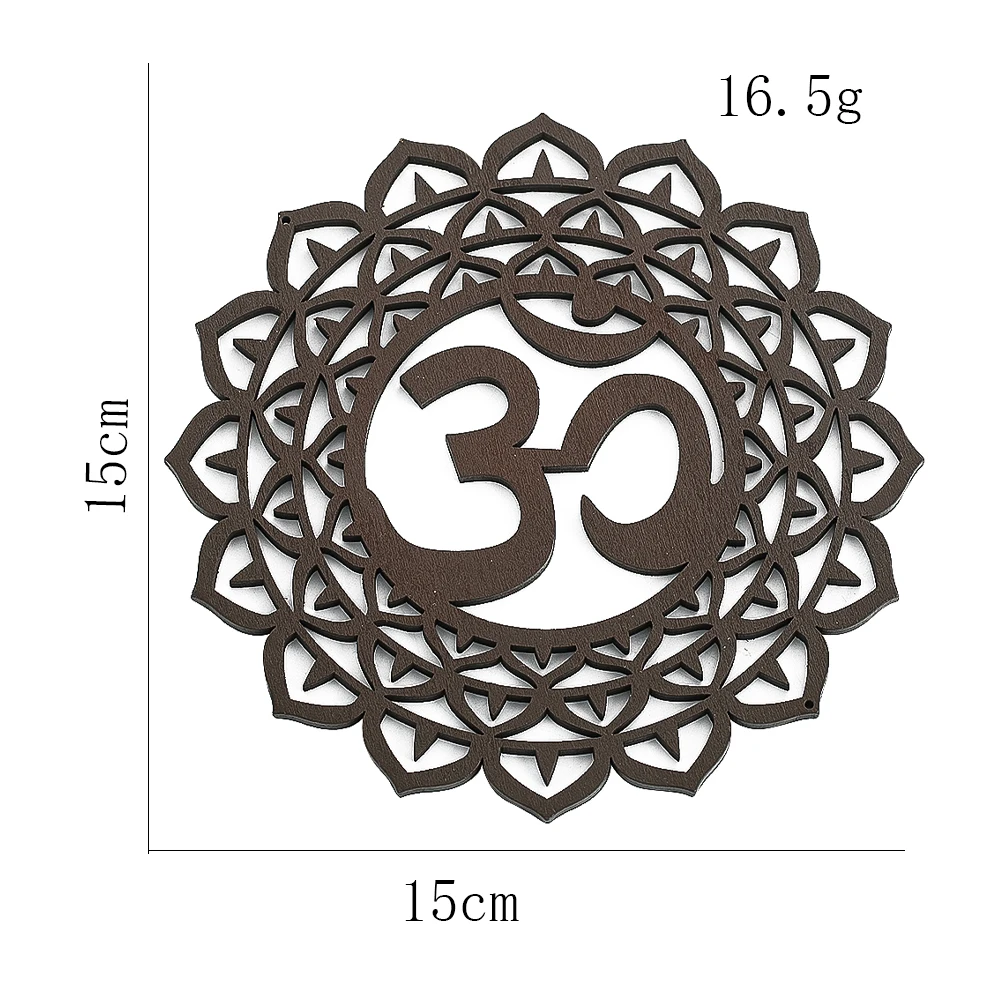 Wooden Mandala Wall Art Sculpture Hanging Om Symbol Board Spiritual Yoga Meditation Mat Coaster Home Decor Nordic Room Aesthetic