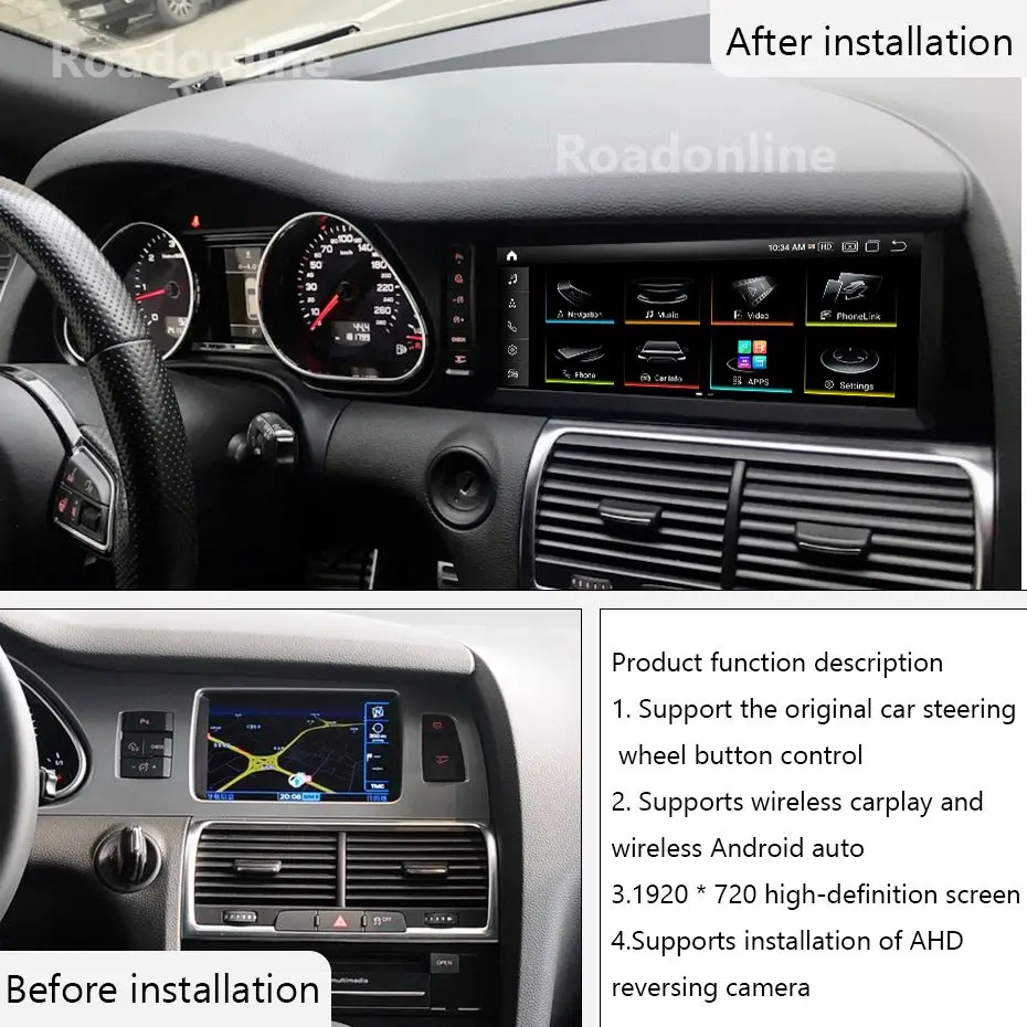 1920*920 Linux System Car Radio For Audi Q7 2006-2015 Retain OEM Original System Wireless CarPlay Android Auto Bluetoot GPS