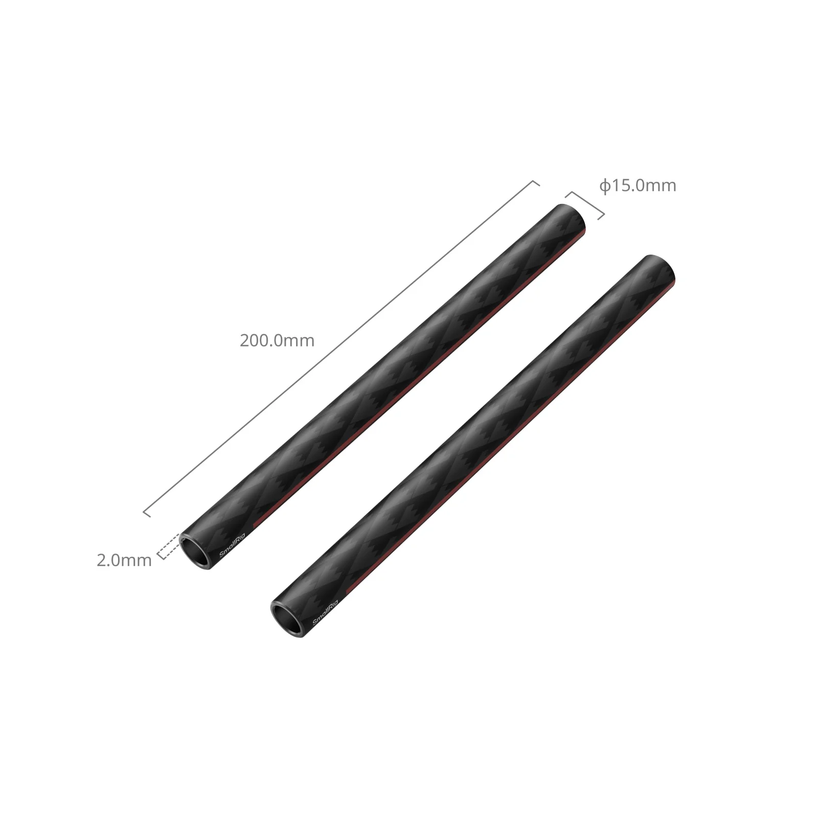 SmallRig 15mm Koolstofvezel Staven voor Accessoires Komen met 15mm Staafklemmen 8/12 inch 2 stuks Set voor Sony DSLR Camera