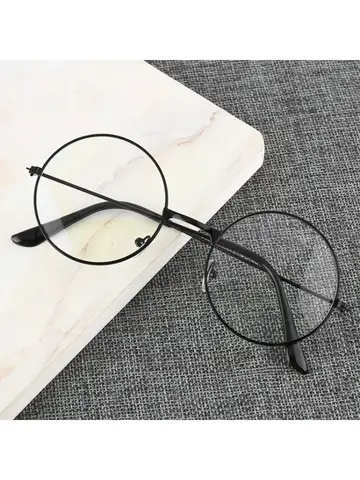 Round Computer  Anti Blue Light Glasses Playing Games Eye Protection Decorative Glasses