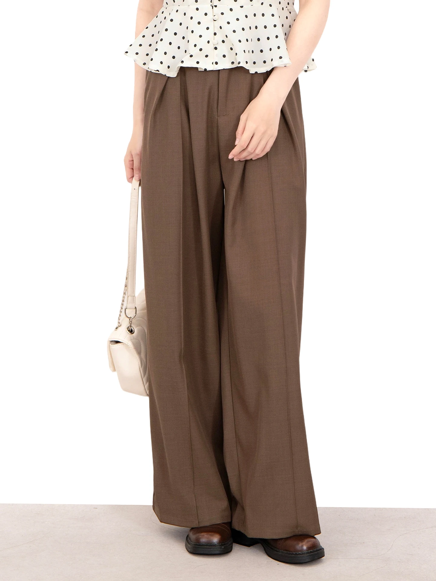 

High Waist Wide Leg Pants Women Loose Casual Floor Length Trousers Elegant Ladies Straight Cut Suit Pants Comfortable Polyest...