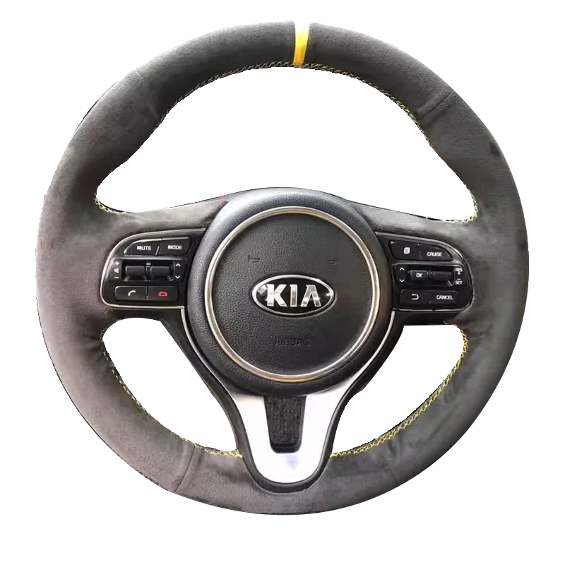 

Hand Stitched non-slip suede Car Steering Wheel Cover For Kia K5 Sportage 4 KX5 2016 2017 auto parts