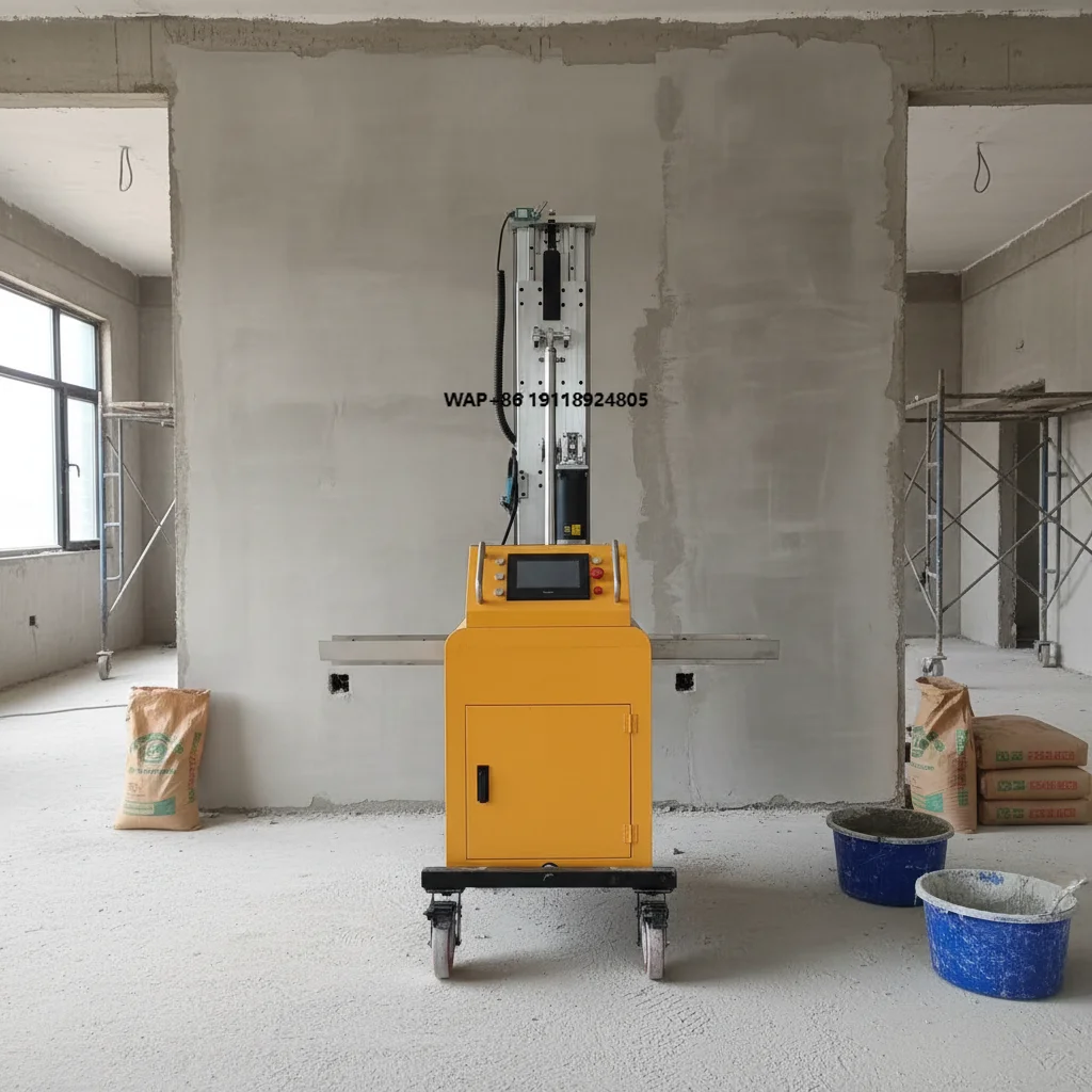 Fully Automatic Wall Plastering Robot Cement Mortar Smoothing Machine for Construction Site