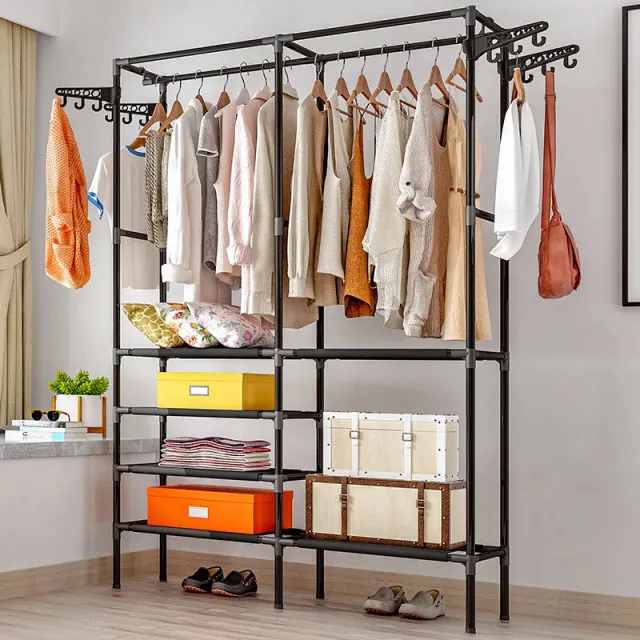 

Household Multifunctional Clothes Drying Rack Economical-Rack Coat Floor Bedroom Hanger Simple Clothes Rack