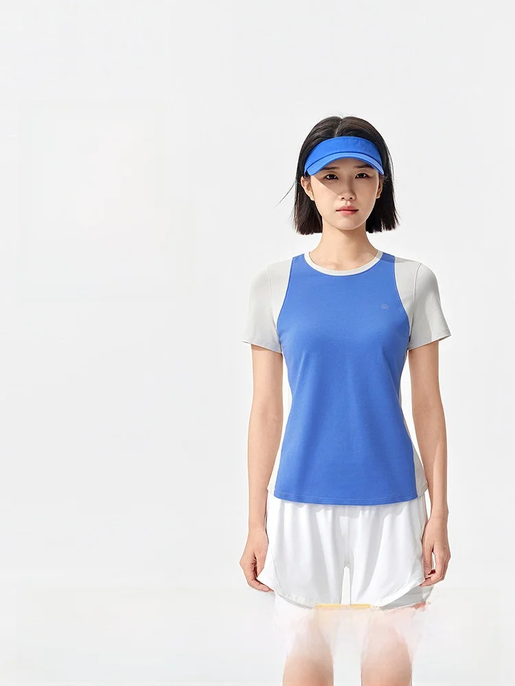 

Футболка для йоги Purcotton из 100% хлопка с U-образным вырезом, женская, летняя, спортивный стиль, быстросохнущая, прямого кроя, с коротким рукавом