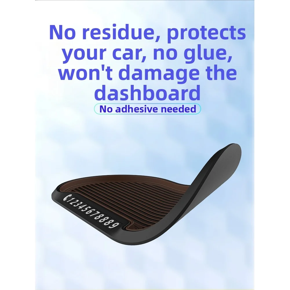 Car Dashboard Phone Holder Anti Slip Mat with Washable Heat Resistant Rubber and Integrated Parking Card for Convenient Display
