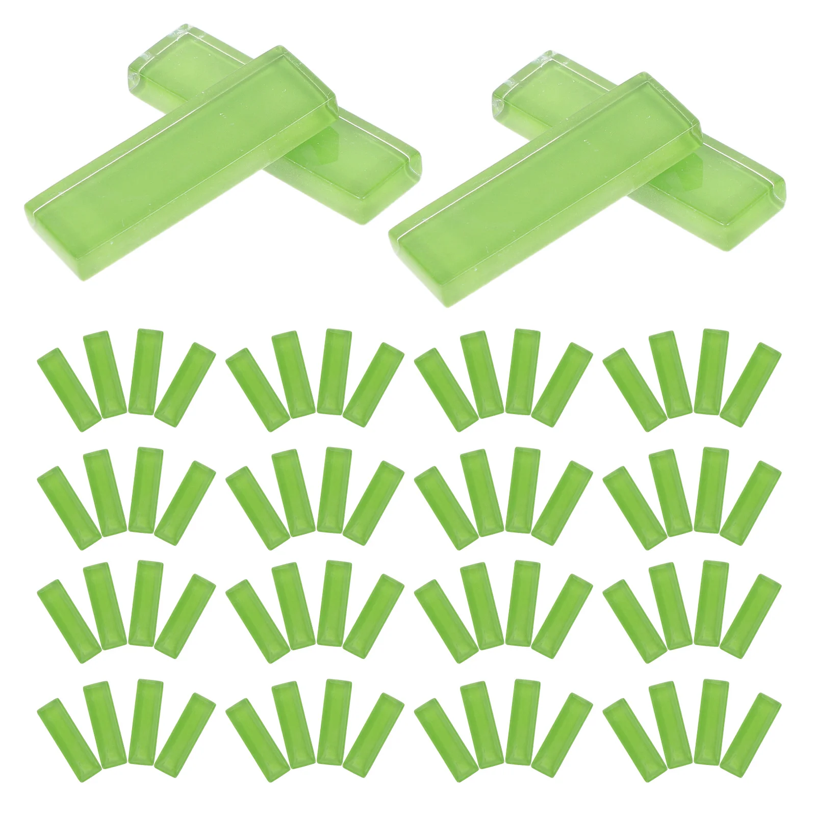 

2 Pack Glass Mosaic Tiles for Crafts Art Projects Mirror Mini Rectangle Green Wall Mosaics